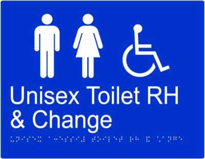 Unisex Accessible Toilet RH and Change