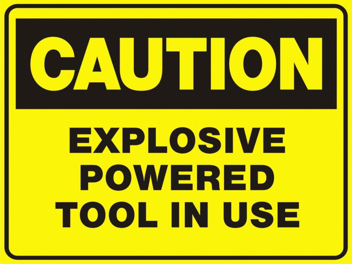 Explosive powered tools in use